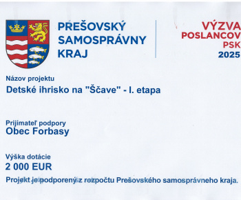 Projekty / „Projekt je podporený z rozpočtu 7 Prešovského samosprávneho kraja“ - Detské ihrisko na 