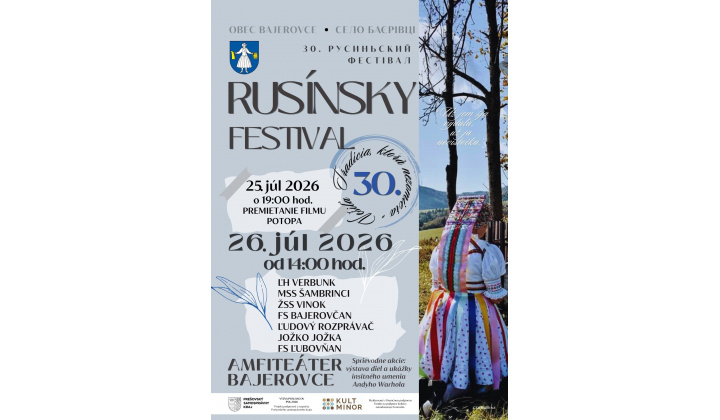 Pozvánka na 30. ročník Rusínskeho festivalu v Bajerovciach