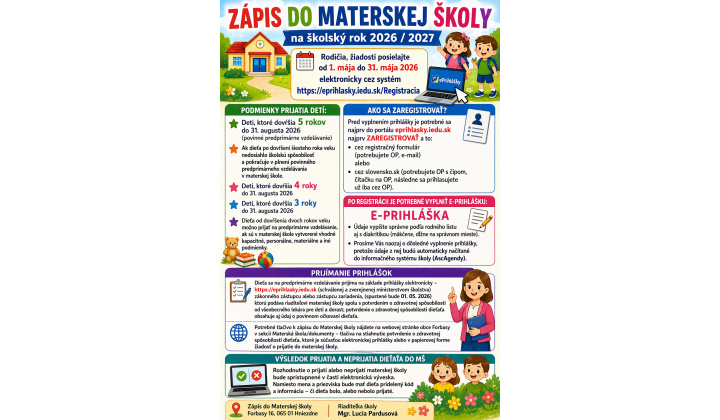 Zápis do Materskej školy Forbasy