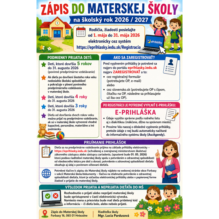 Zápis do Materskej školy Forbasy